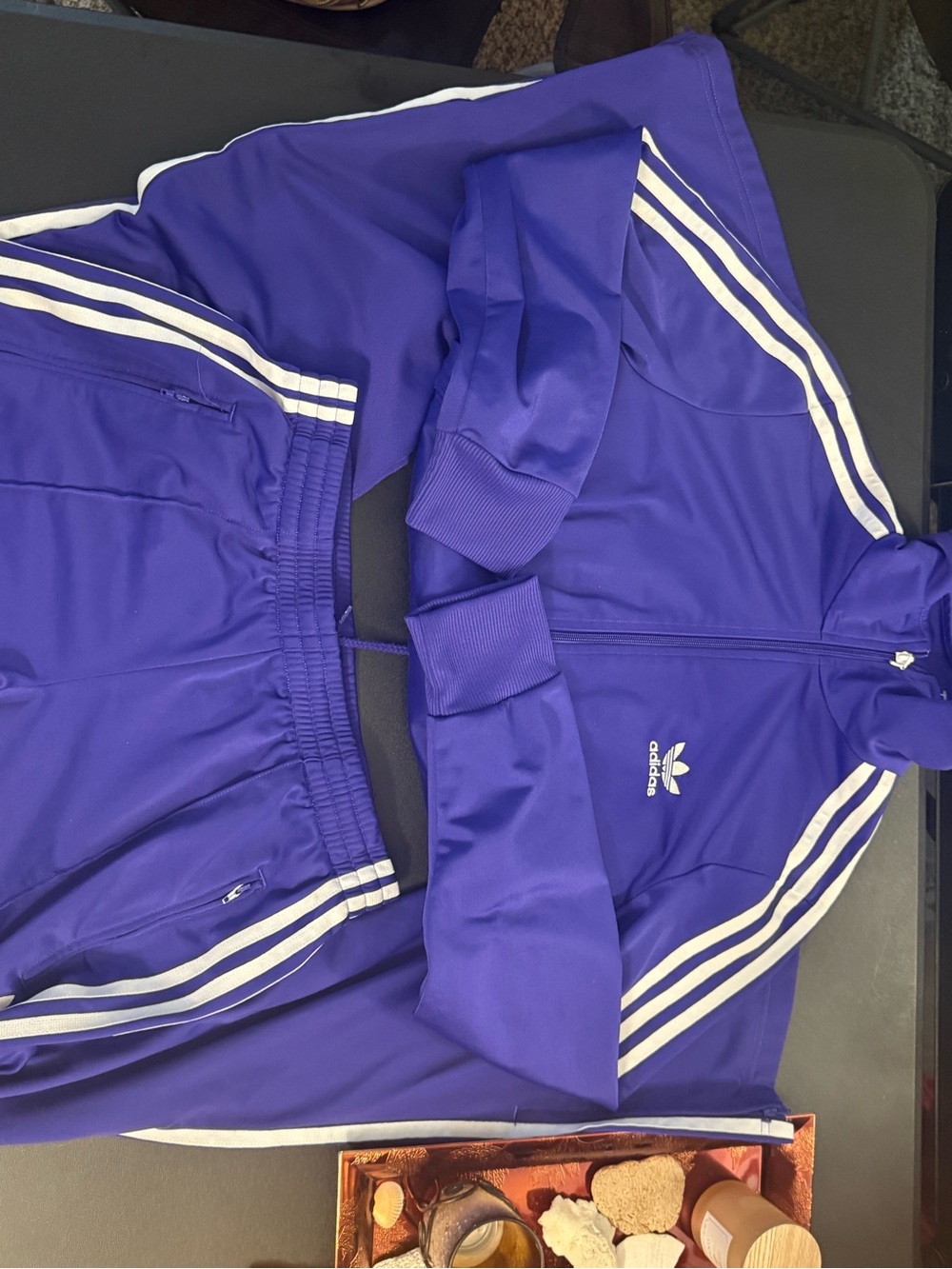 Vintage Adidas Originals Purple Trefoil Track Suit Jacket Pants M